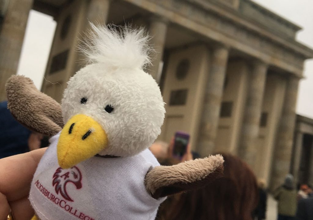 Germany: Auggie Eagle at the Brandenburg Gate